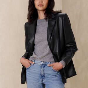 Banana Republic Factory Vegan Leather Blazer, size 4